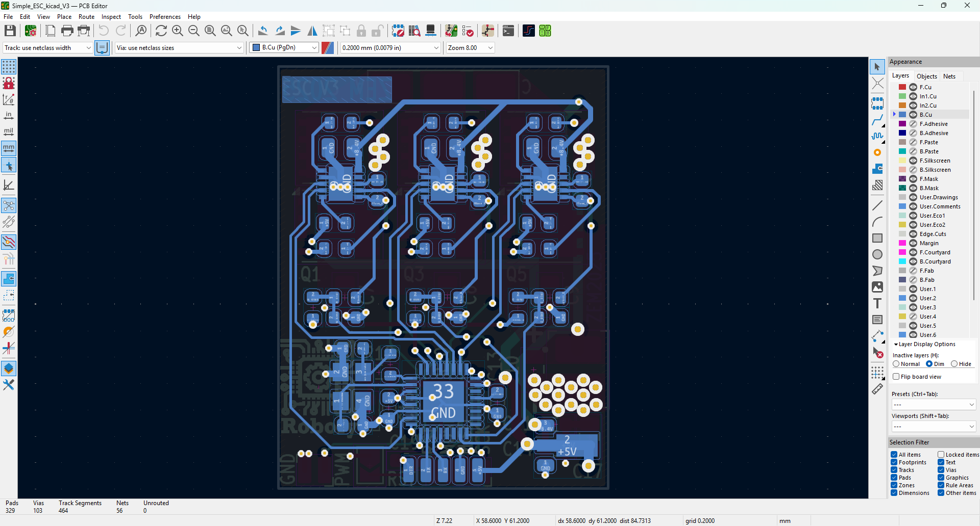 Back-EMF Motor Driver Layer B.Cu