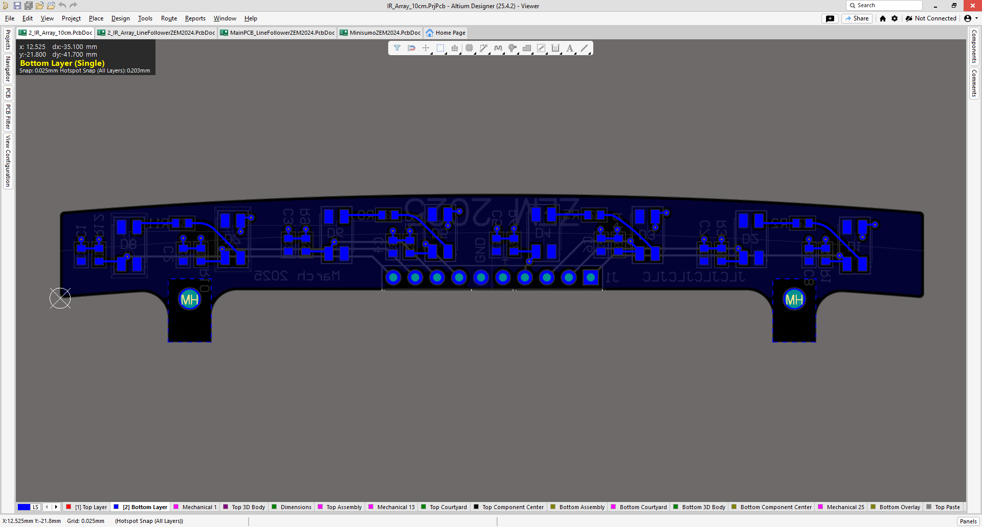IR array 100 mm back