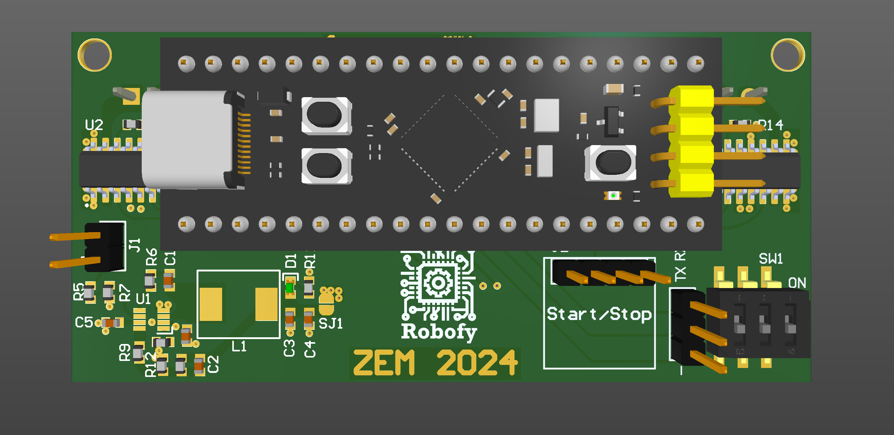 Mini Sumo PCB front view